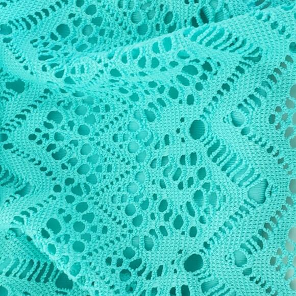 2 FOR $5 SALE Girl's Aqua Lace Crochet Bikini  Set Size M (7/8) - Picture 4 of 12